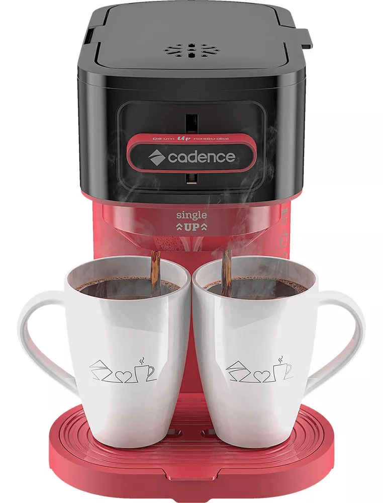 Cafeteira CAF230 Preto e Vermelho De filtro + 2 Xícaras de Brinde Cadence
