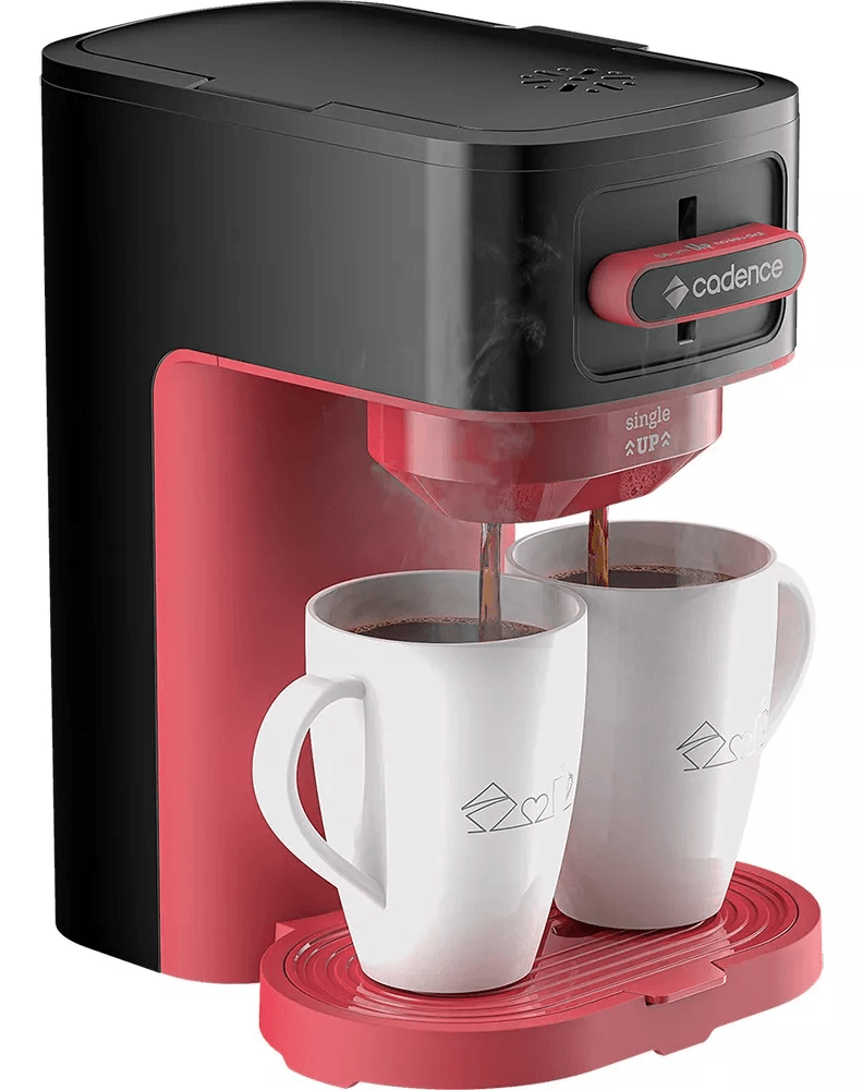 Cafeteira CAF230 Preto e Vermelho De filtro + 2 Xícaras de Brinde Cadence