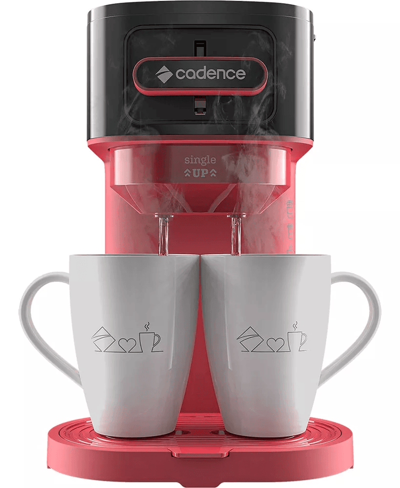 Cafeteira CAF230 Preto e Vermelho De filtro + 2 Xícaras de Brinde Cadence
